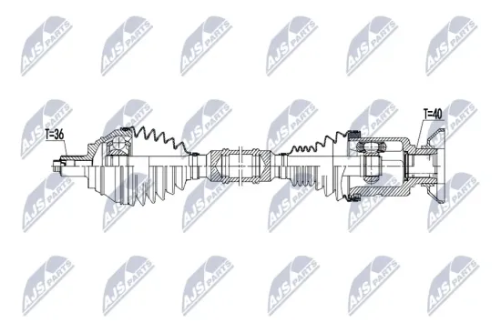 Antriebswelle Vorderachse rechts NTY NPW-VW-235 Bild Antriebswelle Vorderachse rechts NTY NPW-VW-235
