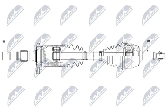 Antriebswelle Vorderachse rechts NTY NPW-VW-243 Bild Antriebswelle Vorderachse rechts NTY NPW-VW-243