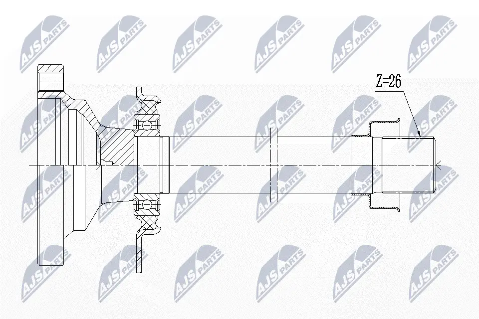 Steckwelle, Differential Vorderachse rechts NTY NPW-WW-004R1