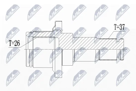 Steckwelle, Differential Vorderachse NTY NPW-WW-004W1 Bild Steckwelle, Differential Vorderachse NTY NPW-WW-004W1