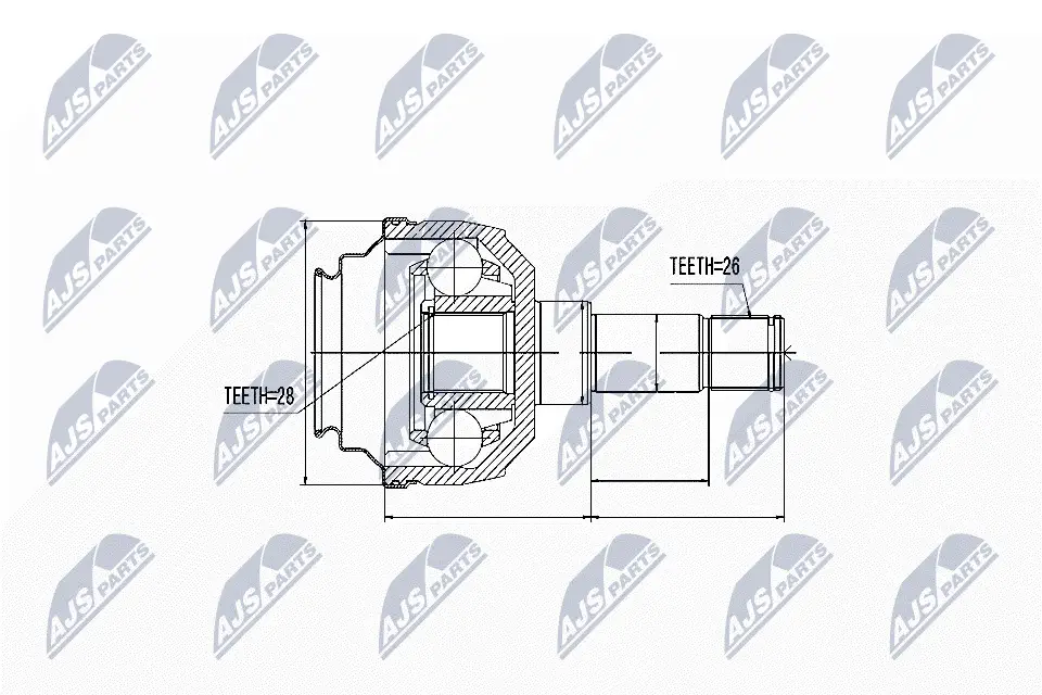 Gelenksatz, Antriebswelle Vorderachse links NTY NPW-WW-010
