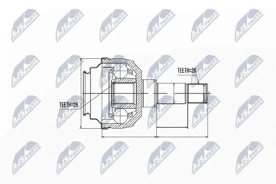 Gelenksatz, Antriebswelle Vorderachse links NTY NPW-WW-010 Bild Gelenksatz, Antriebswelle Vorderachse links NTY NPW-WW-010