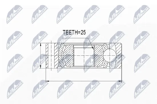 Gelenk, Gelenkwelle getriebeseitig NTY NPW-WW-022 Bild Gelenk, Gelenkwelle getriebeseitig NTY NPW-WW-022