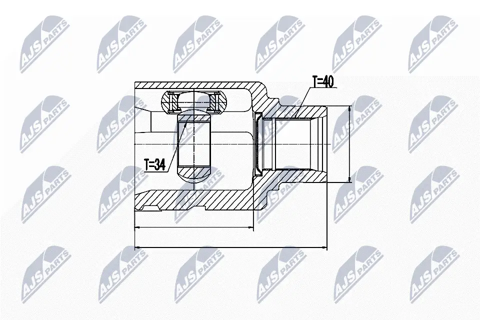 Gelenksatz, Antriebswelle getriebeseitig Vorderachse rechts NTY NPW-WW-027
