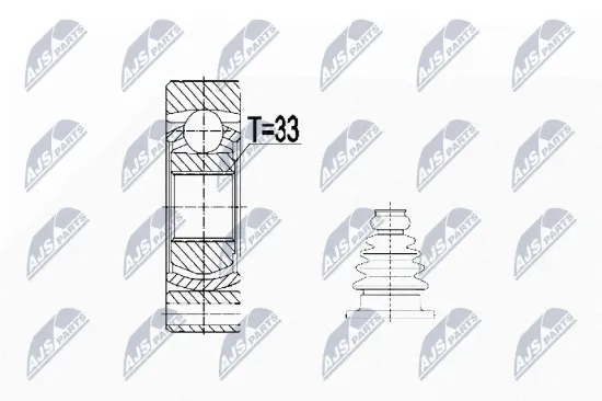 Gelenksatz, Antriebswelle getriebeseitig Vorderachse NTY NPW-WW-074 Bild Gelenksatz, Antriebswelle getriebeseitig Vorderachse NTY NPW-WW-074