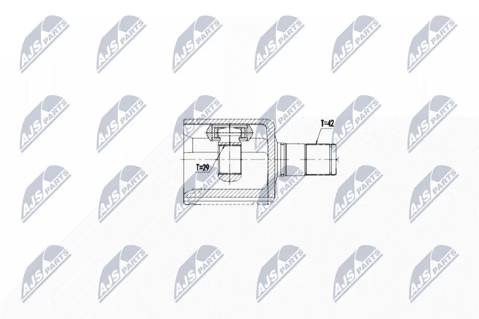 Gelenksatz, Antriebswelle Vorderachse links getriebeseitig NTY NPW-WW-090