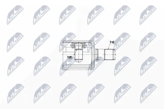 Gelenksatz, Antriebswelle Vorderachse links getriebeseitig NTY NPW-WW-090 Bild Gelenksatz, Antriebswelle Vorderachse links getriebeseitig NTY NPW-WW-090