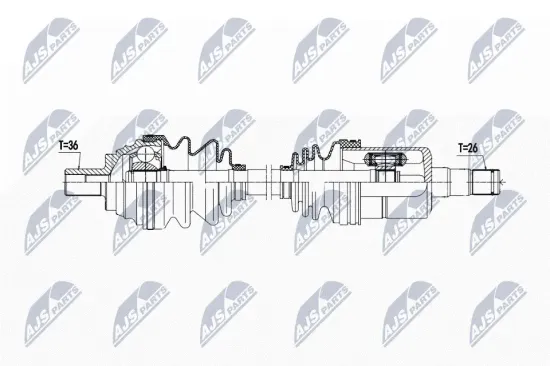 Antriebswelle Vorderachse links NTY NPW-WW-192 Bild Antriebswelle Vorderachse links NTY NPW-WW-192
