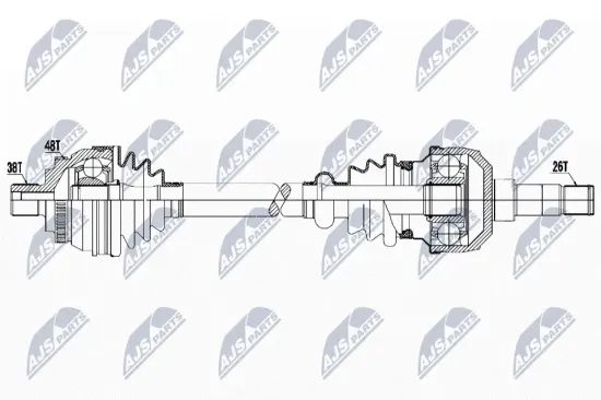 Antriebswelle Vorderachse links NTY NPW-WW-202 Bild Antriebswelle Vorderachse links NTY NPW-WW-202