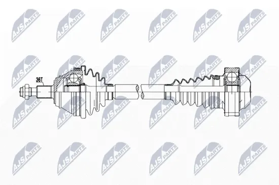 Antriebswelle Vorderachse rechts NTY NPW-WW-216 Bild Antriebswelle Vorderachse rechts NTY NPW-WW-216