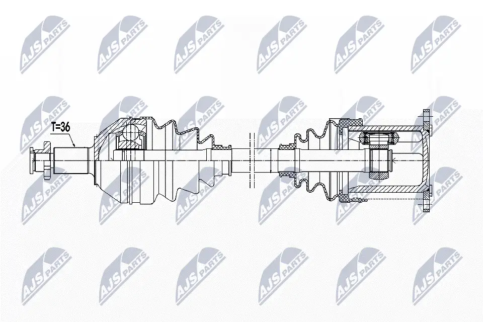 Antriebswelle Vorderachse links NTY NPW-WW-226