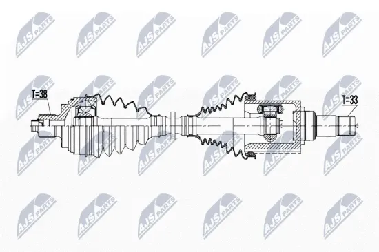 Antriebswelle Vorderachse links NTY NPW-WW-227 Bild Antriebswelle Vorderachse links NTY NPW-WW-227