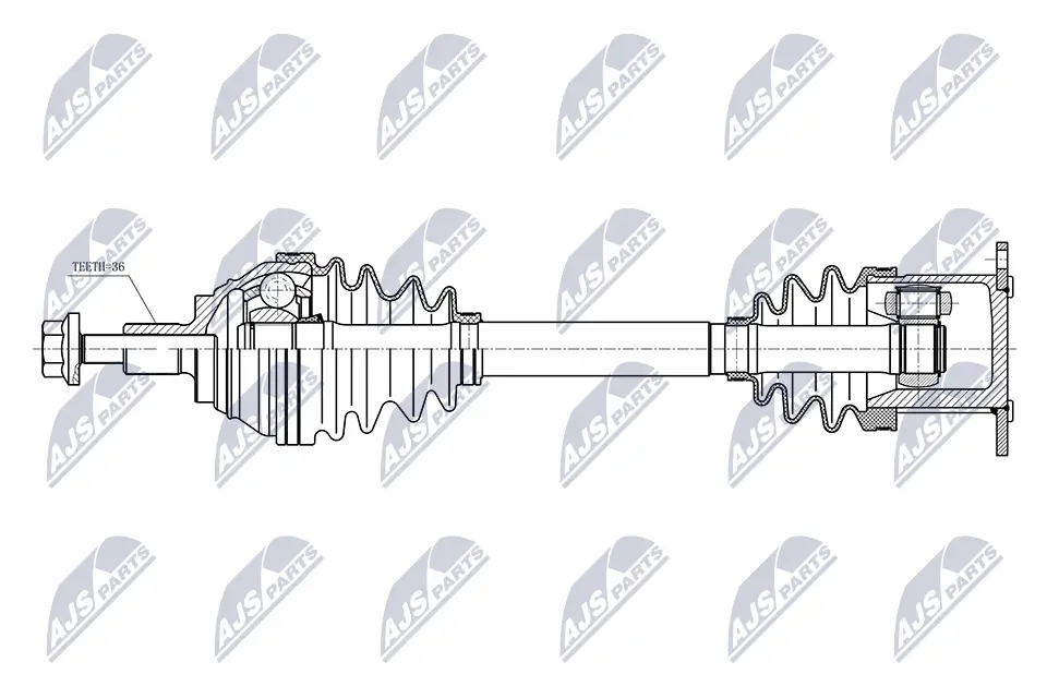 Antriebswelle Vorderachse links NTY NPW-WW-274