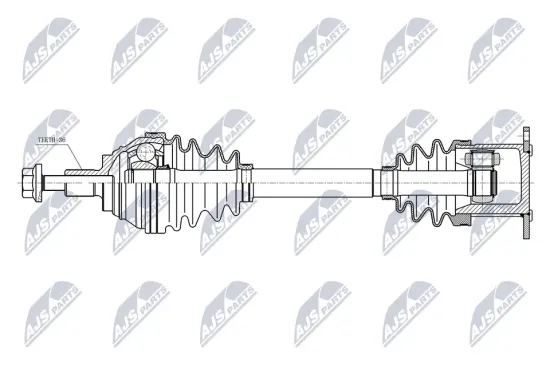 Antriebswelle Vorderachse links NTY NPW-WW-274 Bild Antriebswelle Vorderachse links NTY NPW-WW-274