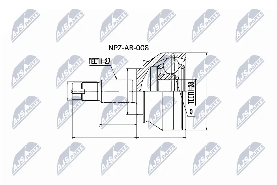 Gelenksatz, Antriebswelle radseitig NTY NPZ-AR-008