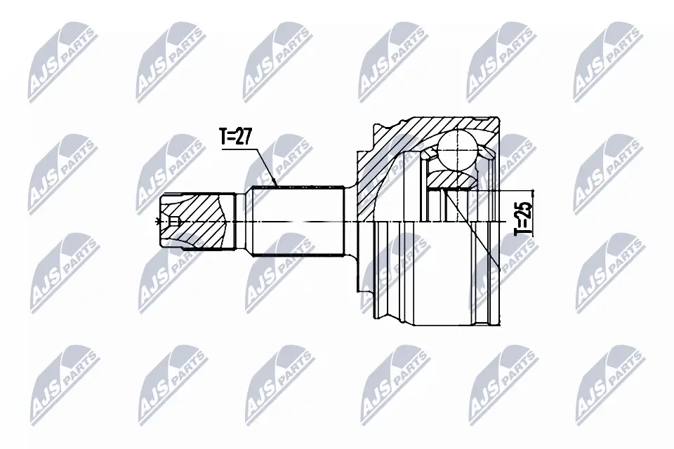Gelenksatz, Antriebswelle Vorderachse radseitig NTY NPZ-AR-017