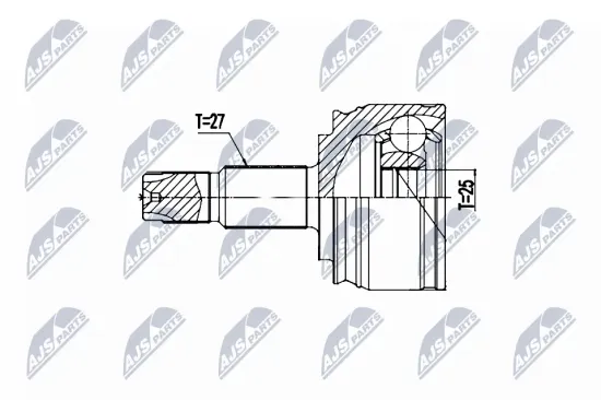 Gelenksatz, Antriebswelle Vorderachse radseitig NTY NPZ-AR-017 Bild Gelenksatz, Antriebswelle Vorderachse radseitig NTY NPZ-AR-017