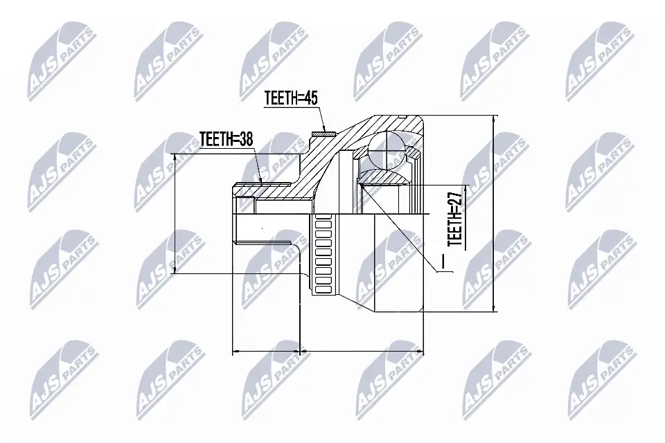 Gelenksatz, Antriebswelle Vorderachse links Vorderachse rechts NTY NPZ-AU-009
