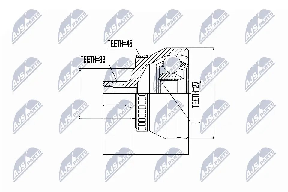 Gelenksatz, Antriebswelle Vorderachse links Vorderachse rechts NTY NPZ-AU-043
