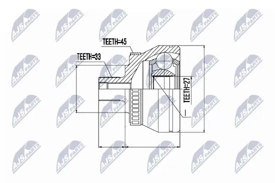 Gelenksatz, Antriebswelle Vorderachse links Vorderachse rechts NTY NPZ-AU-043 Bild Gelenksatz, Antriebswelle Vorderachse links Vorderachse rechts NTY NPZ-AU-043