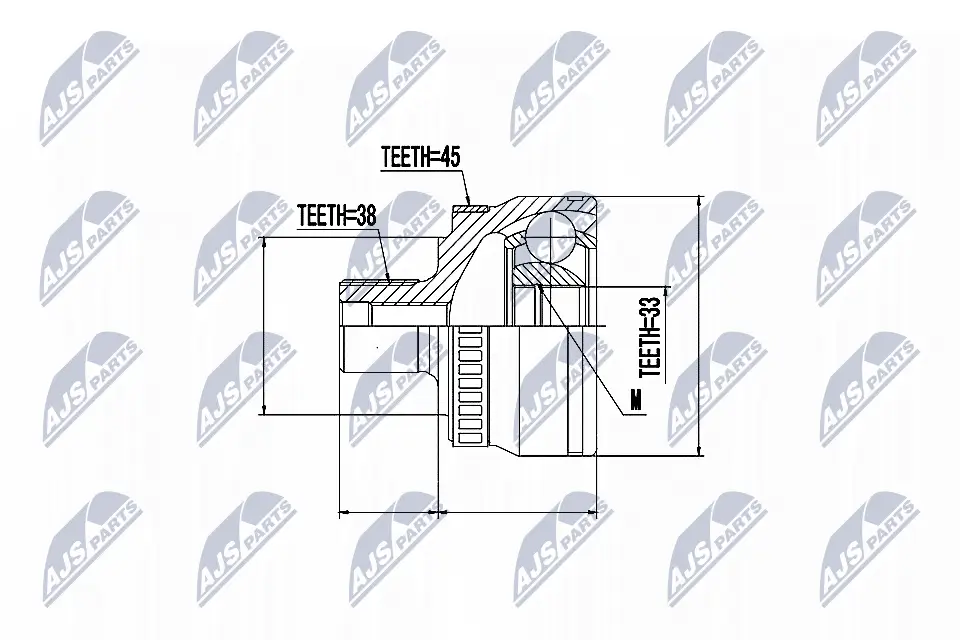 Gelenksatz, Antriebswelle radseitig NTY NPZ-AU-046