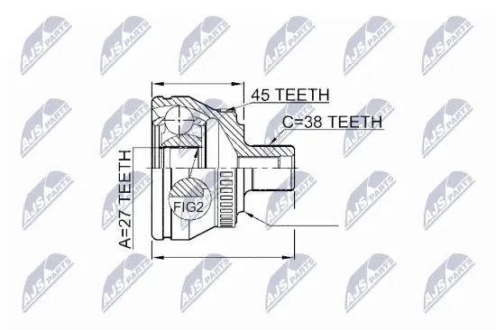 Gelenksatz, Antriebswelle Vorderachse links Vorderachse rechts NTY NPZ-AU-047 Bild Gelenksatz, Antriebswelle Vorderachse links Vorderachse rechts NTY NPZ-AU-047