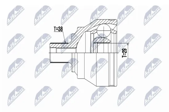 Gelenksatz, Antriebswelle Vorderachse links Vorderachse rechts NTY NPZ-AU-049 Bild Gelenksatz, Antriebswelle Vorderachse links Vorderachse rechts NTY NPZ-AU-049