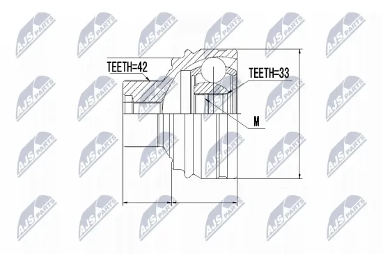 Gelenksatz, Antriebswelle Vorderachse links Vorderachse rechts NTY NPZ-AU-051 Bild Gelenksatz, Antriebswelle Vorderachse links Vorderachse rechts NTY NPZ-AU-051