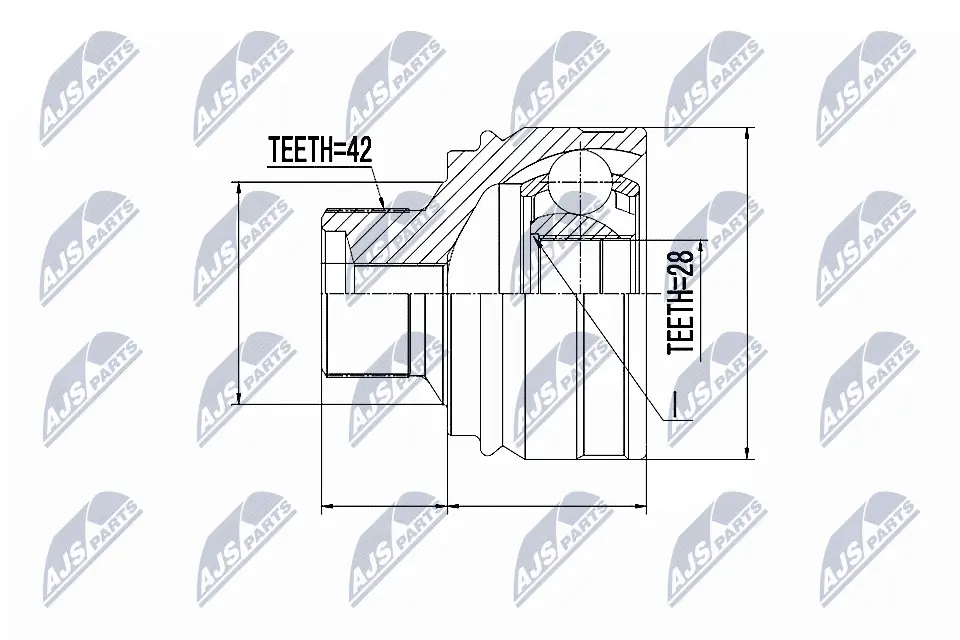 Gelenksatz, Antriebswelle Vorderachse links Vorderachse rechts NTY NPZ-AU-054