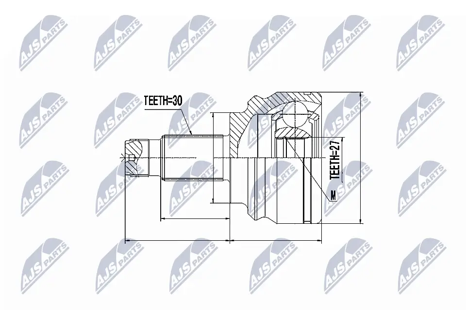 Gelenksatz, Antriebswelle Vorderachse rechts Vorderachse links NTY NPZ-BM-001