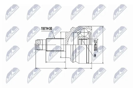Gelenksatz, Antriebswelle Vorderachse rechts Vorderachse links NTY NPZ-BM-001 Bild Gelenksatz, Antriebswelle Vorderachse rechts Vorderachse links NTY NPZ-BM-001