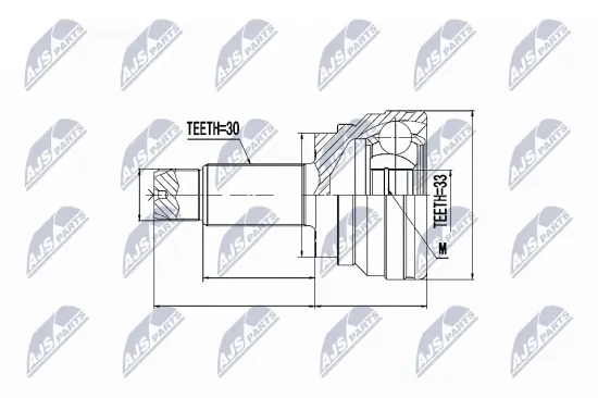 Gelenksatz, Antriebswelle radseitig NTY NPZ-BM-005 Bild Gelenksatz, Antriebswelle radseitig NTY NPZ-BM-005