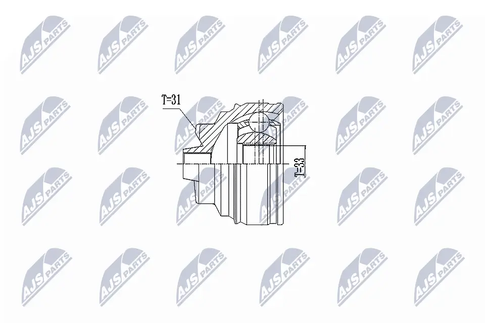 Gelenksatz, Antriebswelle radseitig Vorderachse links Vorderachse rechts NTY NPZ-BM-011