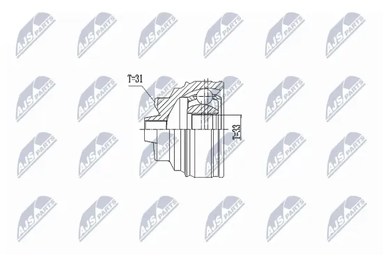 Gelenksatz, Antriebswelle radseitig Vorderachse Vorderachse links Vorderachse rechts NTY NPZ-BM-011 Bild Gelenksatz, Antriebswelle radseitig Vorderachse Vorderachse links Vorderachse rechts NTY NPZ-BM-011