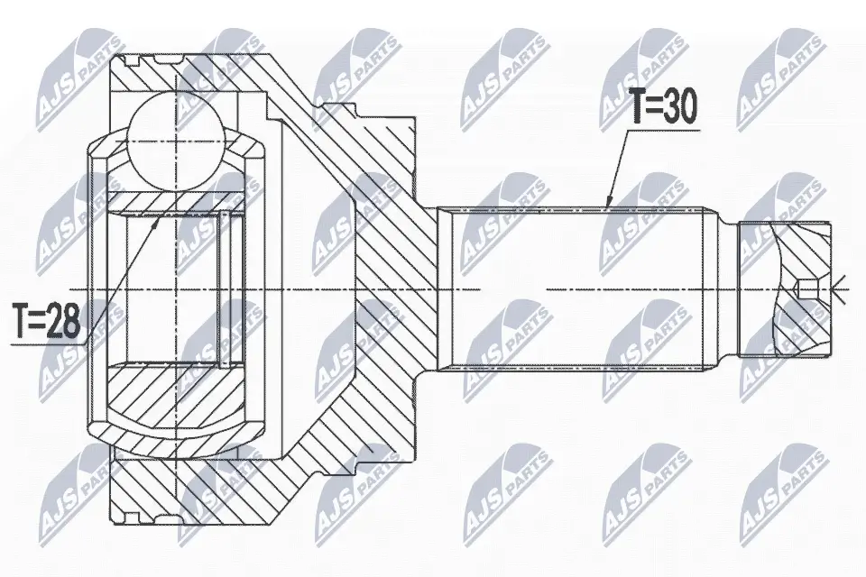 Gelenksatz, Antriebswelle Hinterachse radseitig Hinterachse links Hinterachse rechts NTY NPZ-BM-015