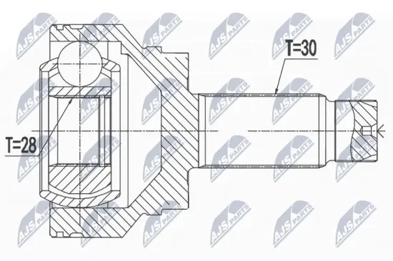 Gelenksatz, Antriebswelle Hinterachse radseitig Hinterachse links Hinterachse rechts NTY NPZ-BM-015 Bild Gelenksatz, Antriebswelle Hinterachse radseitig Hinterachse links Hinterachse rechts NTY NPZ-BM-015