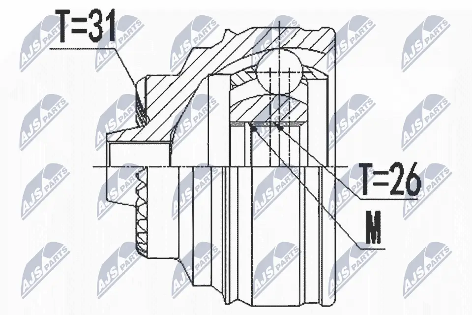 Gelenksatz, Antriebswelle Vorderachse links Vorderachse rechts NTY NPZ-BM-022