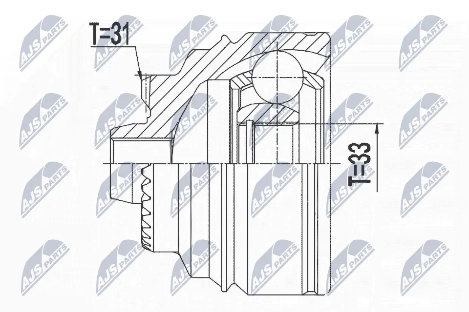 Gelenksatz, Antriebswelle Vorderachse rechts Vorderachse links NTY NPZ-BM-025