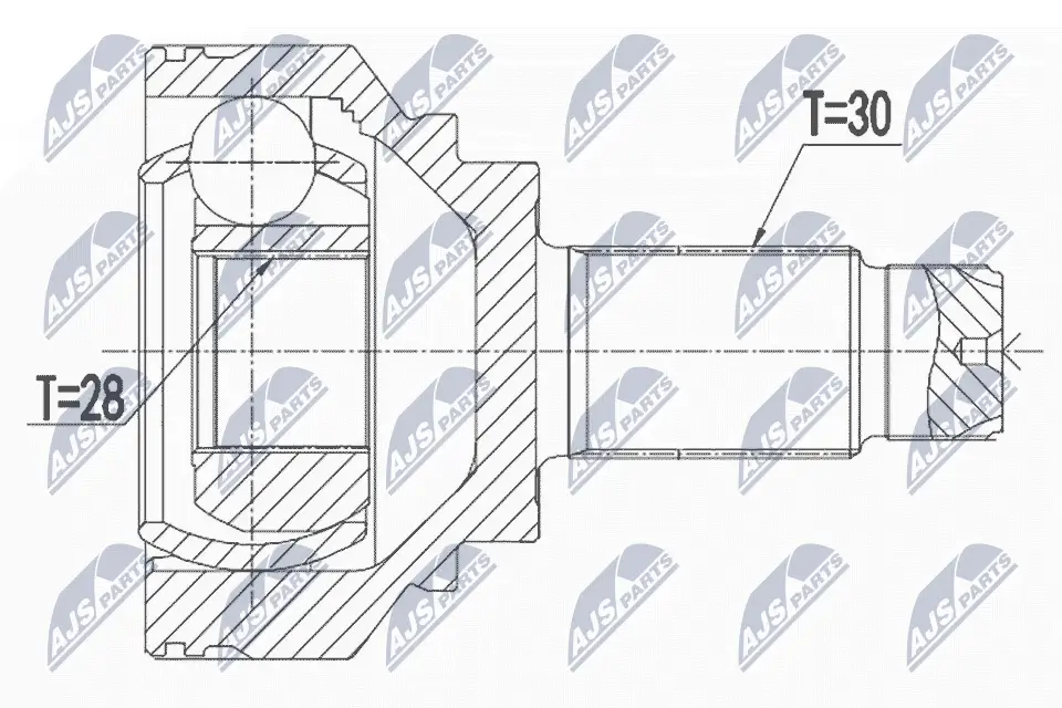 Gelenksatz, Antriebswelle Hinterachse links Hinterachse rechts NTY NPZ-BM-028