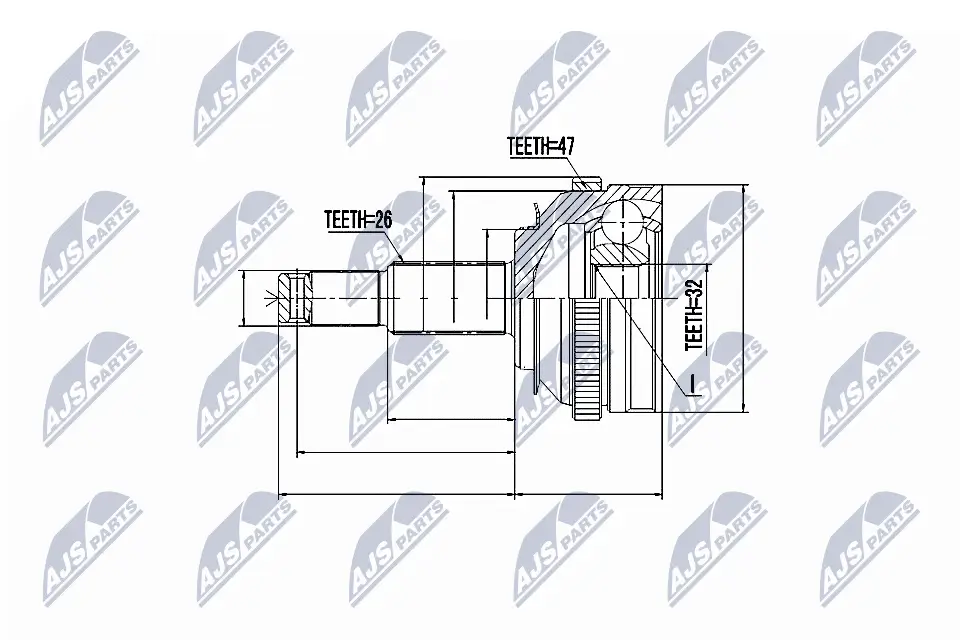 Gelenksatz, Antriebswelle radseitig NTY NPZ-CH-001