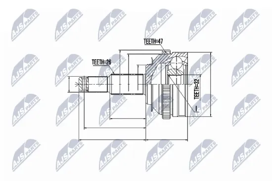 Gelenksatz, Antriebswelle radseitig NTY NPZ-CH-001 Bild Gelenksatz, Antriebswelle radseitig NTY NPZ-CH-001
