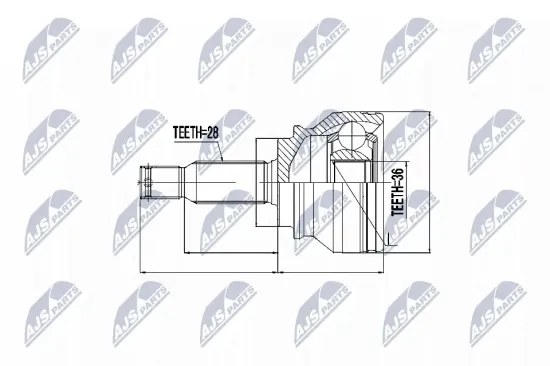 Gelenksatz, Antriebswelle radseitig NTY NPZ-CH-003 Bild Gelenksatz, Antriebswelle radseitig NTY NPZ-CH-003