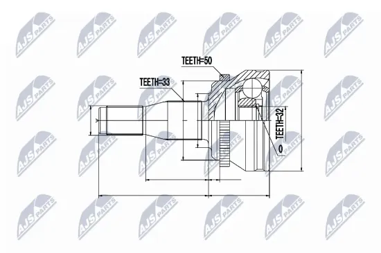 Gelenksatz, Antriebswelle Vorderachse rechts Vorderachse links NTY NPZ-CH-004 Bild Gelenksatz, Antriebswelle Vorderachse rechts Vorderachse links NTY NPZ-CH-004