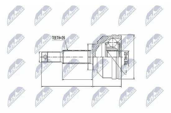 Gelenksatz, Antriebswelle Vorderachse radseitig NTY NPZ-CH-005 Bild Gelenksatz, Antriebswelle Vorderachse radseitig NTY NPZ-CH-005