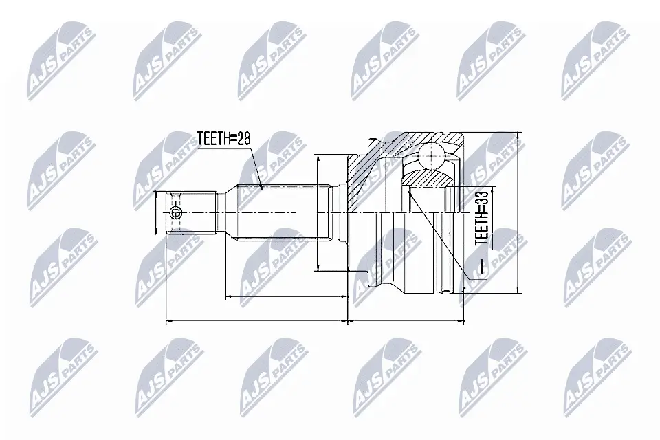 Gelenksatz, Antriebswelle Vorderachse radseitig NTY NPZ-CH-010