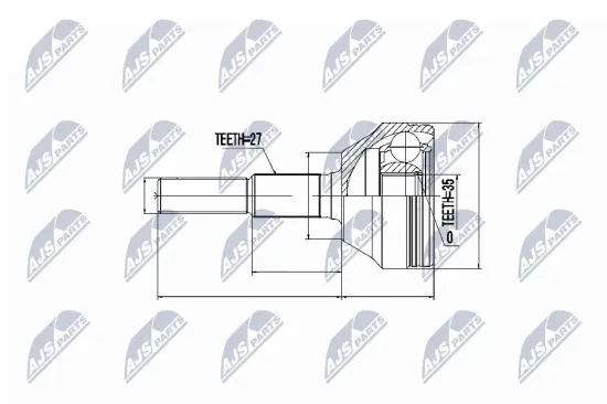 Gelenksatz, Antriebswelle radseitig NTY NPZ-CH-011 Bild Gelenksatz, Antriebswelle radseitig NTY NPZ-CH-011