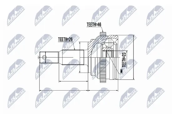 Gelenksatz, Antriebswelle radseitig NTY NPZ-CH-013 Bild Gelenksatz, Antriebswelle radseitig NTY NPZ-CH-013