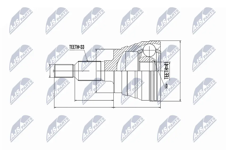 Gelenksatz, Antriebswelle Vorderachse NTY NPZ-DA-015