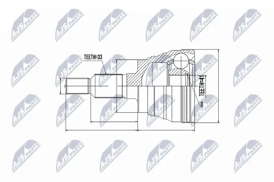 Gelenksatz, Antriebswelle Vorderachse NTY NPZ-DA-015 Bild Gelenksatz, Antriebswelle Vorderachse NTY NPZ-DA-015