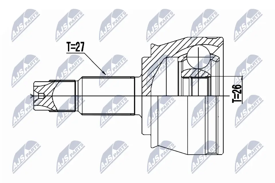 Gelenksatz, Antriebswelle Vorderachse rechts Vorderachse links NTY NPZ-CH-030